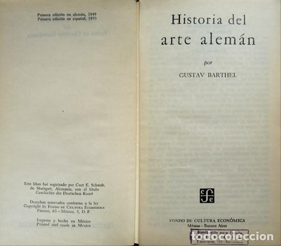 Libros de segunda mano: BARTHEL, Gustav. Historia del Arte Alem&aacute;n. 1953. - Foto 2