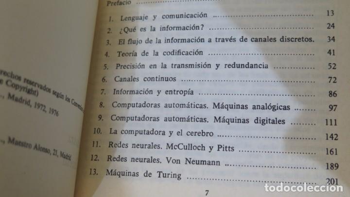 Libros de segunda mano: TEOR&Iacute;A DE LA INFORMACI&Oacute;N, DEL LENGUAJE Y DE LA CIBERN&Eacute;TICA. JAGJIT SINGH - Foto 2