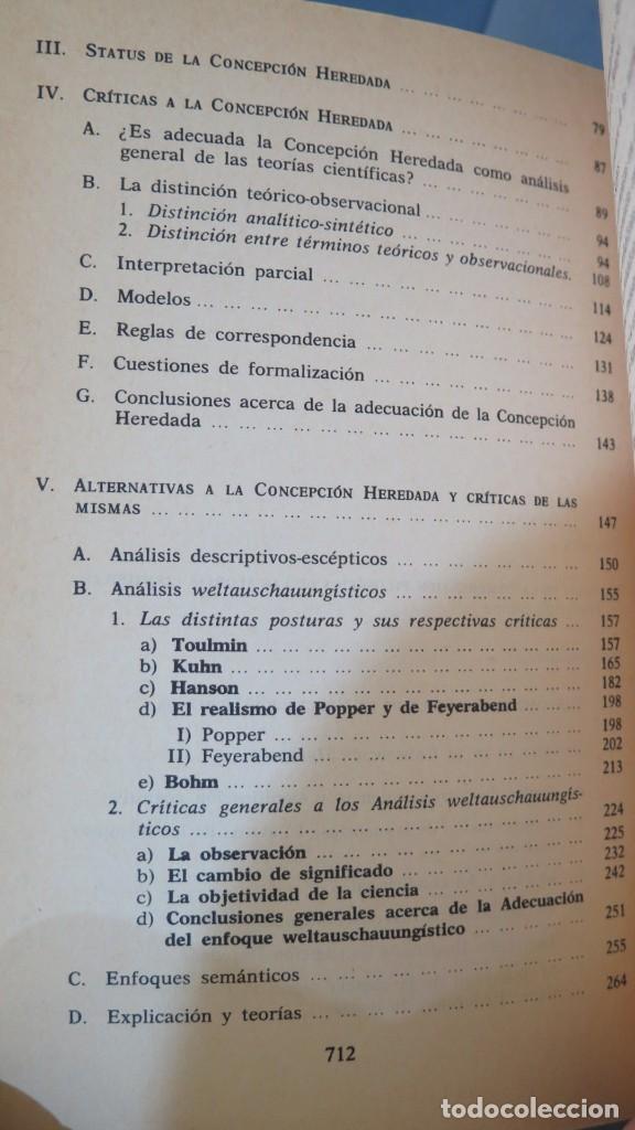 Libros de segunda mano: LA ESTRUCTURA DE LAS TEOR&Iacute;AS CIENT&Iacute;FICAS. SUPPE - Foto 3