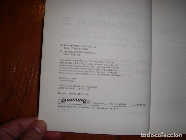 Libros de segunda mano: ELECTR&Oacute;NICA FUNDAMENTAL 5 PARANINFO ANGULO - Foto 3