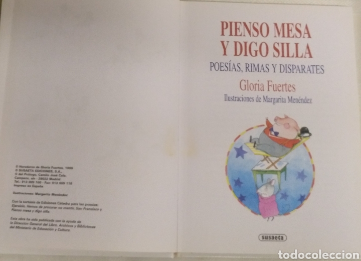 Libros de segunda mano: PIENSO MESA Y DIGO SILLA de GLORIA FUERTES - Foto 2