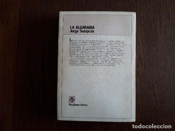 Libros de segunda mano: libro usado, La algarab&iacute;a, Jorge Sempr&uacute;n. Plaza & Jan&eacute;s. - Foto 3
