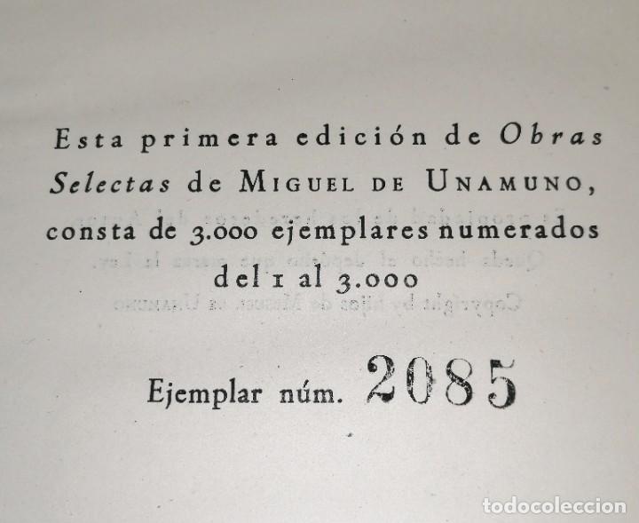 Libros de segunda mano: MIGUEL DE UNAMUNO. OBRAS SELECTAS. EDITORIAL PL&Eacute;YADE. 1946. - Foto 3