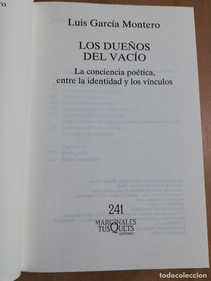 Libros de segunda mano: LOS DUE&Ntilde;OS DEL VAC&Iacute;O (LUIS GARC&Iacute;A MONTERO) - Foto 2