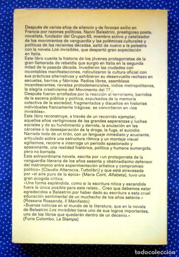 Libros de segunda mano: LOS INVISIBLES.-BALESTRINI,Editorial ANAGRAMA. - Foto 2