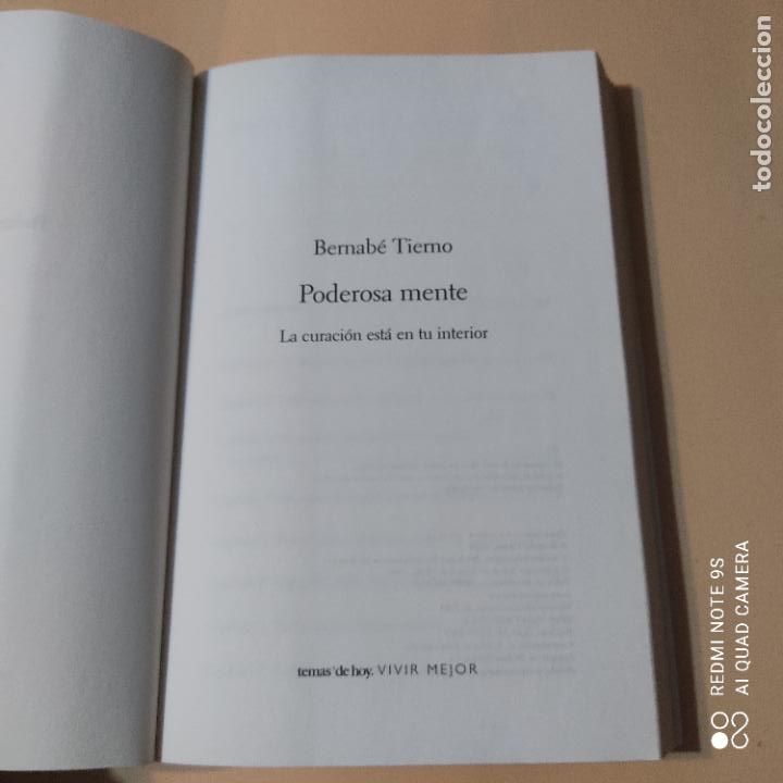 Libros de segunda mano: PODEROSA MENTE. BERNABE TIERNO. TEMAS DE HOY. 2009. PAGS. 319. - Foto 2