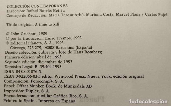 Libros de segunda mano: Libro: Tiempo de Matar de John Grisham, Ed. Ediciones B, 1993 - Foto 2