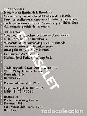 Libros de segunda mano: ANTIG&Uuml;O LIBRO - GRANDES HOMBRES - EUGENIO Y JORGE TRIAS - Foto 2