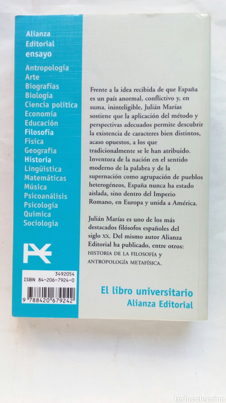 Libros de segunda mano: Espa&ntilde;a inteligible. Juli&aacute;n Mar&iacute;as. - Foto 2