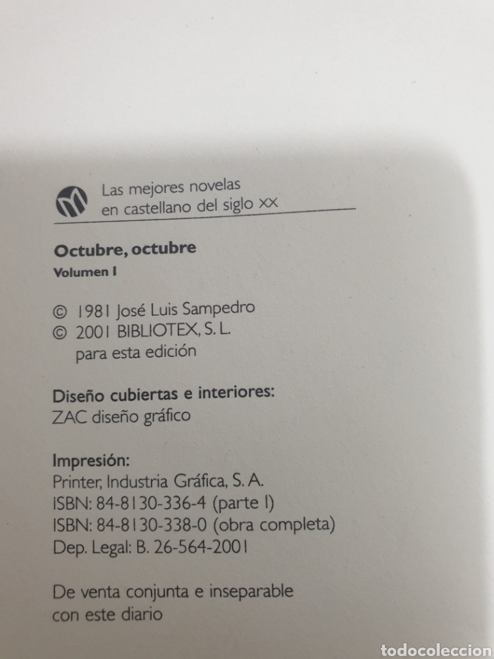 Libros de segunda mano: Octubre, octubre, Jos&eacute; Luis sampedro, 2001 - Foto 7