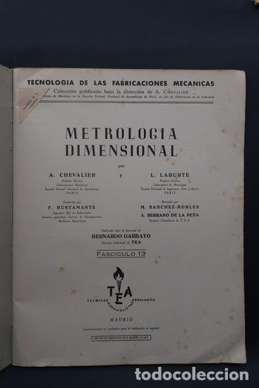 Libros de segunda mano: LIBRO METROLOGIA DIMENSIONAL . A. CHEVALIER - L. LABURTE . TEA - Foto 3