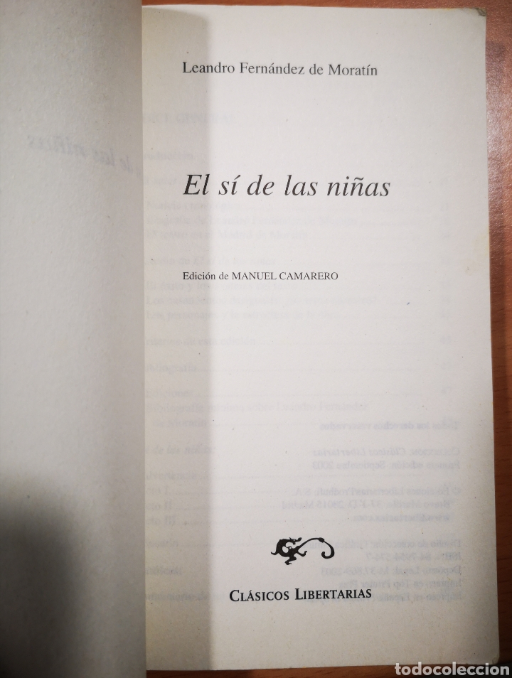 Libros de segunda mano: EL SI DE LAS NI&Ntilde;AS - LEANDRO FERNANDEZ DE MORATIN - Foto 2