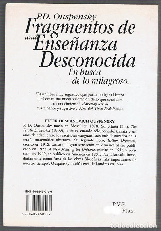 Libros de segunda mano: FRAGMENTOS DE UNA ENSE&Ntilde;ANZA DESCONOCIDA P.D.OUSTPENS - Foto 2