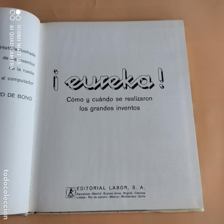 Libros de segunda mano: &iexcl; EUREKA &iexcl;. EDWARD DE BONO. EDITORIAL LABOR. 1975. PAGS. 247 - Foto 2