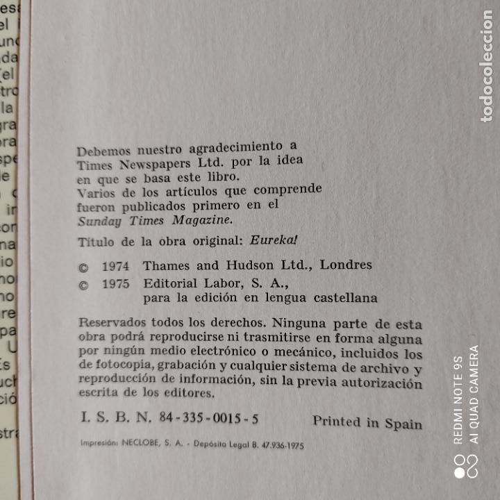 Libros de segunda mano: &iexcl; EUREKA &iexcl;. EDWARD DE BONO. EDITORIAL LABOR. 1975. PAGS. 247 - Foto 3