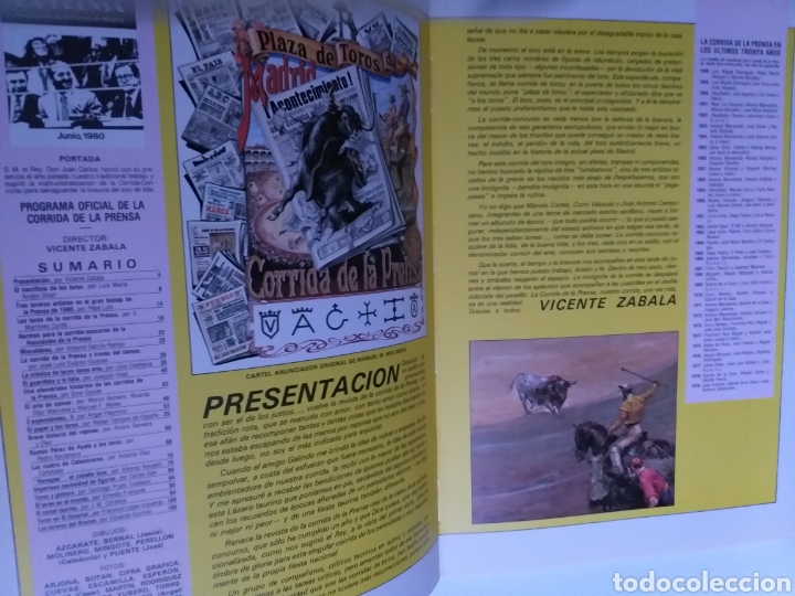 Libros de segunda mano: Corrida de la Prensa junio 1980 . Toros - Foto 5