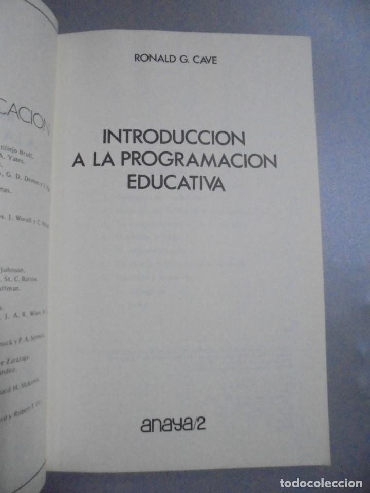 Libros de segunda mano: CIENCIAS DE LA EDUCACION. RONALD G. CAVE. INTRODUCCION A LA PROGRAMACION EDUCATIVA. 1979 - Foto 2
