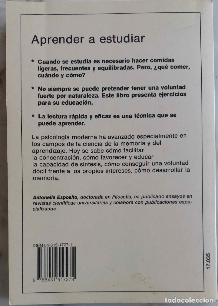 Libros de segunda mano: APRENDER A ESTUDIAR, ANTONELLA ESPOSTO. LIBRO VECCHI - Foto 2