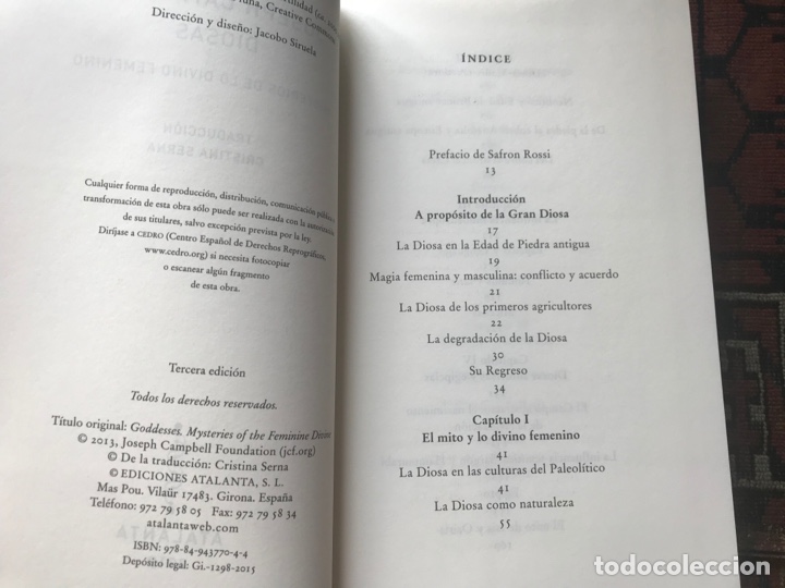 Libros de segunda mano: Diosas. Joseph Campbell. Atalanta. Como nuevo - Foto 4