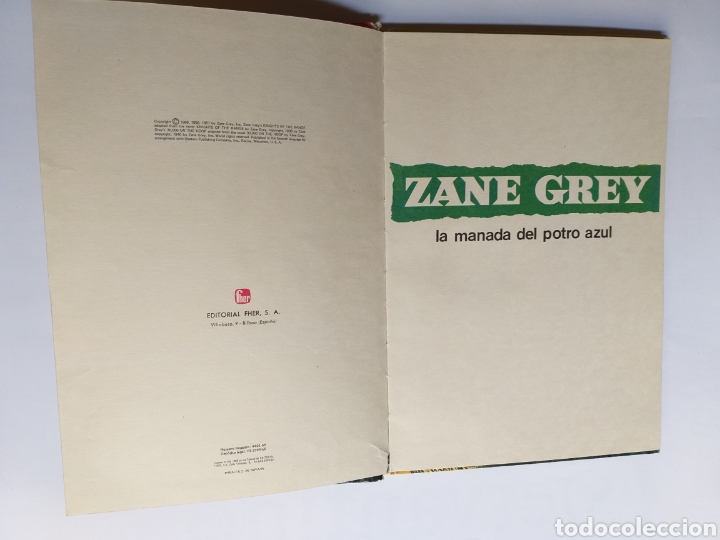 Libros de segunda mano: Zane Grey La manada del Potro azul . Fher 1968 - Foto 9