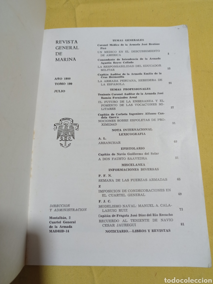 Libros de segunda mano: REVISTA GENERAL DE MARINA 1980 - Foto 2