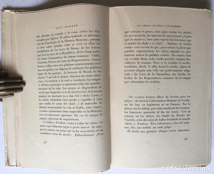 Libros de segunda mano: LOS LIBROS, LOS NI&Ntilde;OS Y LOS HOMBRES. - HAZARD, Paul. - Foto 4