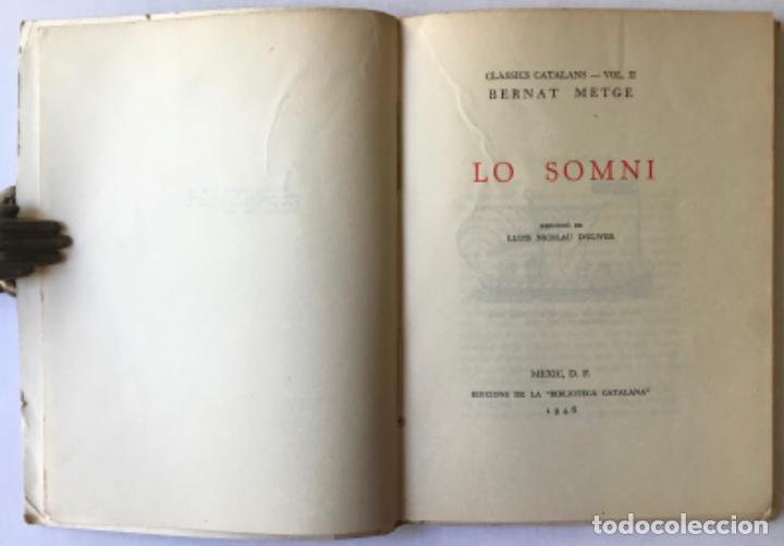 Libros de segunda mano: LO SOMNI. - METGE, Bernat. - Foto 2
