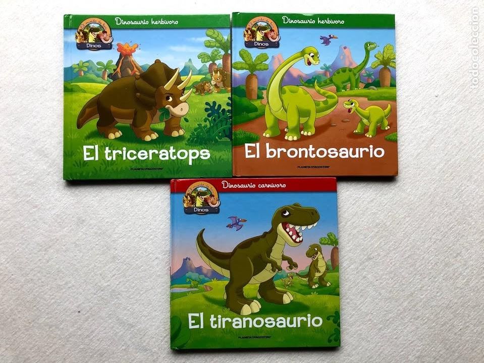 Libros de segunda mano: 3 libros Dinosaurio herb&iacute;voro & carn&iacute;voro N&ordm; 1, 2 y 3 / Triceratops, Brontosaurio, Tiranosaurio /