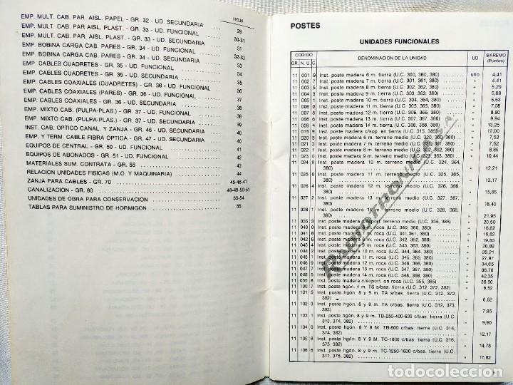 Libros de segunda mano: 1987 - RADIOTR&Oacute;NICA: BAREMO. UNIDADES DE OBRA DE TELEF&Oacute;NICA - Foto 2