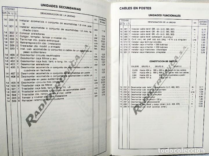 Libros de segunda mano: 1987 - RADIOTR&Oacute;NICA: BAREMO. UNIDADES DE OBRA DE TELEF&Oacute;NICA - Foto 3
