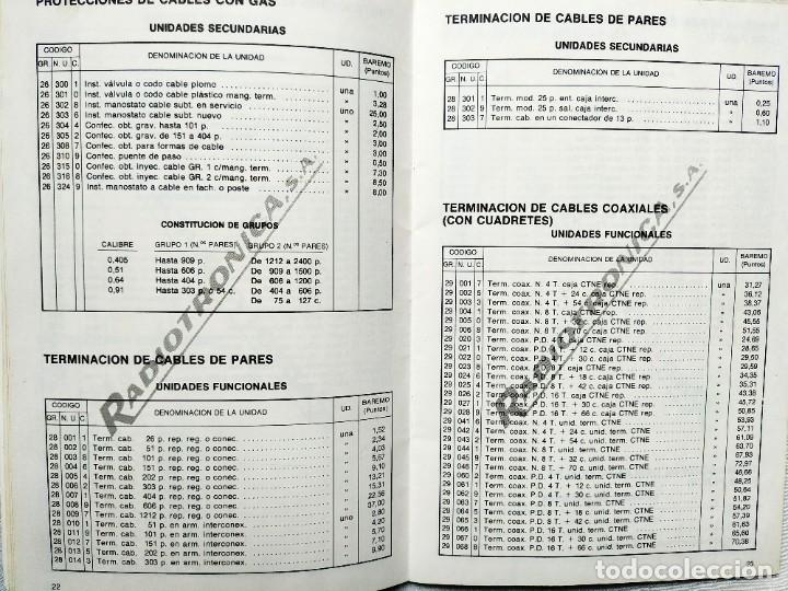 Libros de segunda mano: 1987 - RADIOTR&Oacute;NICA: BAREMO. UNIDADES DE OBRA DE TELEF&Oacute;NICA - Foto 4