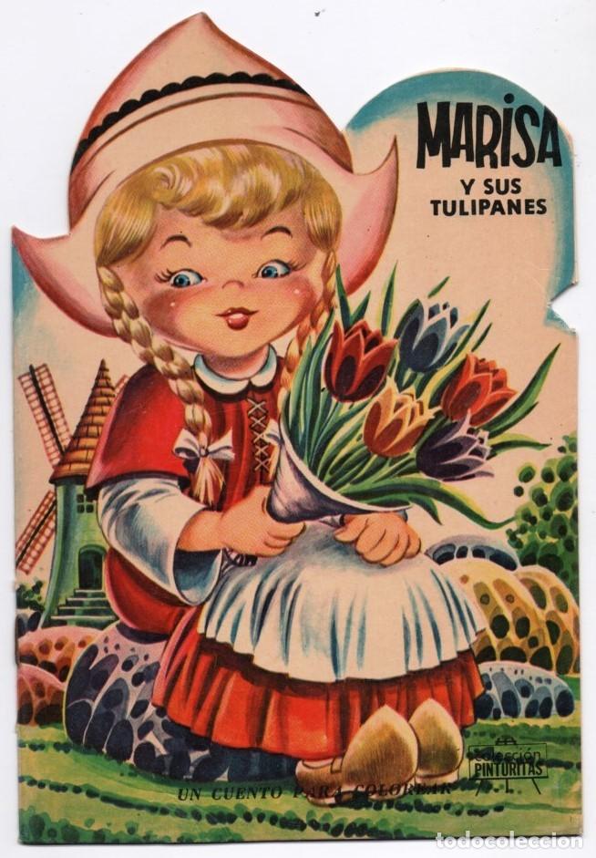 Libros de segunda mano: 1965 MARISA Y SUS TULIPANES # 1 CUENTO TROQUELADO PARA PINTAR Y COLOREAR ED CAYMI IMPECABLE