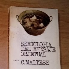 Libros de segunda mano: CORRADO MALTESE - SEMIOLOGÍA DEL MENSAJE OBJETUAL - ALBERTO CORAZÓN, EDITOR, 1972. Lote 261290665
