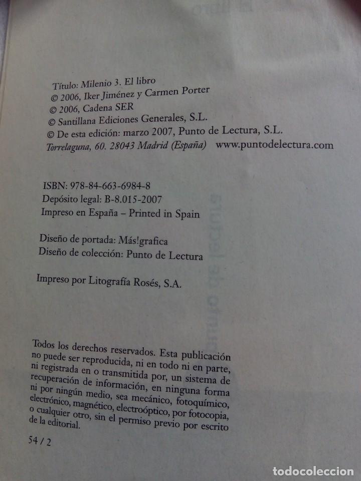 Libros de segunda mano: MILENIO 3. EL LIBRO / IKER JIM&Eacute;NEZ, CARMEN PORTER - Foto 4
