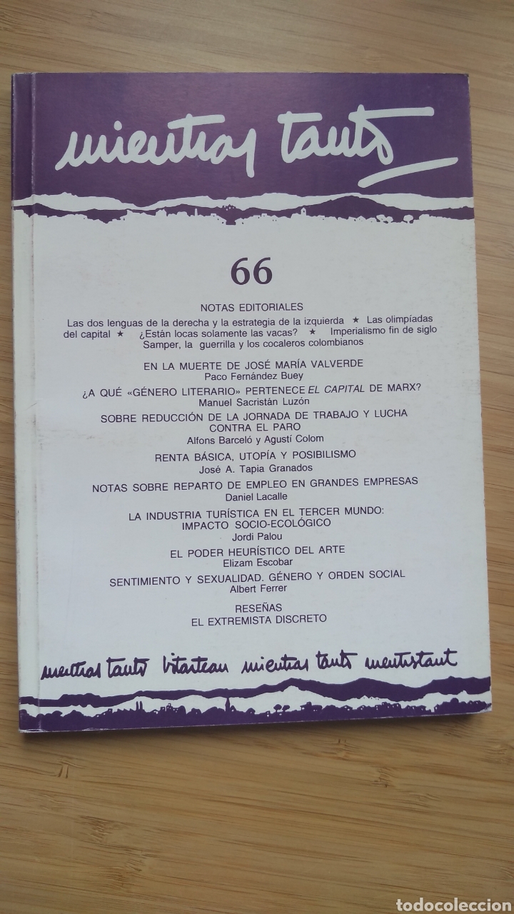Libros de segunda mano: Mientras tanto n&ordm; 66 - VVAA - Foto 1
