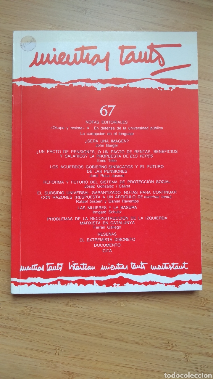 Libros de segunda mano: Mientras tanto n&ordm; 67 - VVAA - Foto 1