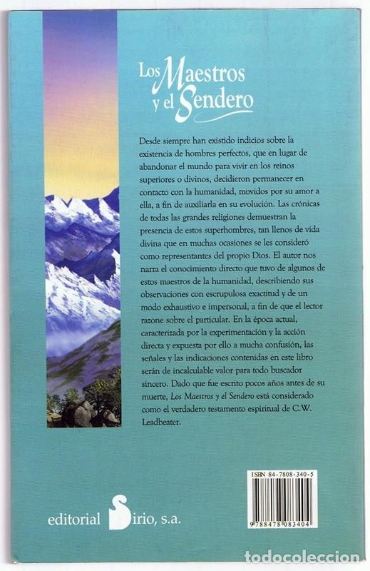 Libros de segunda mano: LOS MAESTROS Y EL SENDERO C.W. LEADBEATER - Foto 2