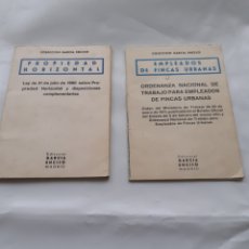 Libros de segunda mano: PROPIEDAD HORIZONTAL. EMPLEADOS DE FINCAS URBANAS. LOTE DE 2 LIBROS .1971. GARCÍA ENCISO. Lote 263625760