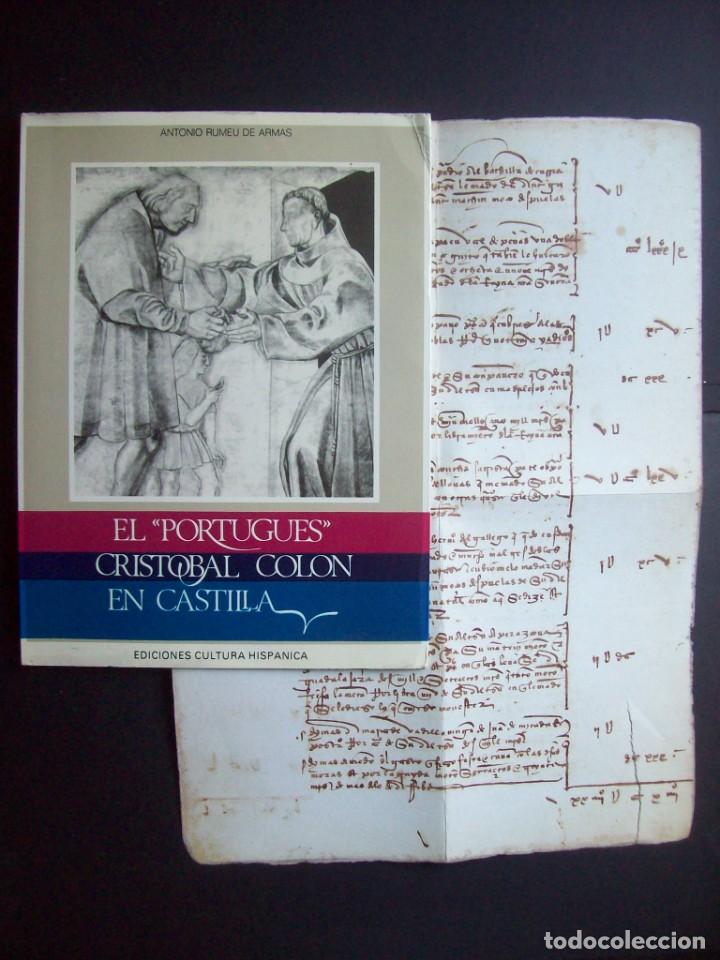 Libros de segunda mano: El &rdquo;Portugu&eacute;s&rdquo; Cristobal Col&oacute;n en Castilla. (Con facs&iacute;mil) - Foto 1