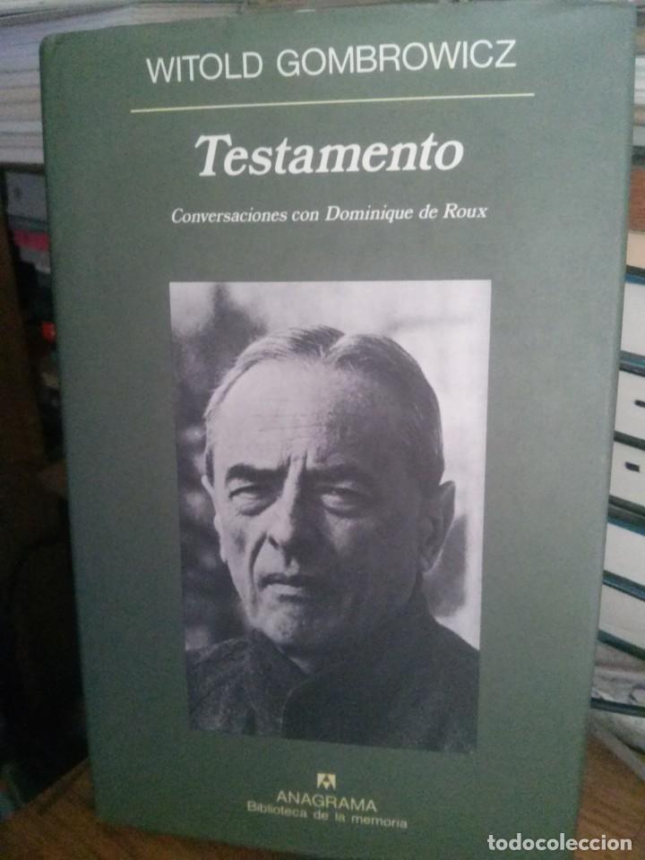 Libros de segunda mano: TESTAMENTO, WITOLD GOMBROWICZ, ED. ANAGRAMA - Foto 1