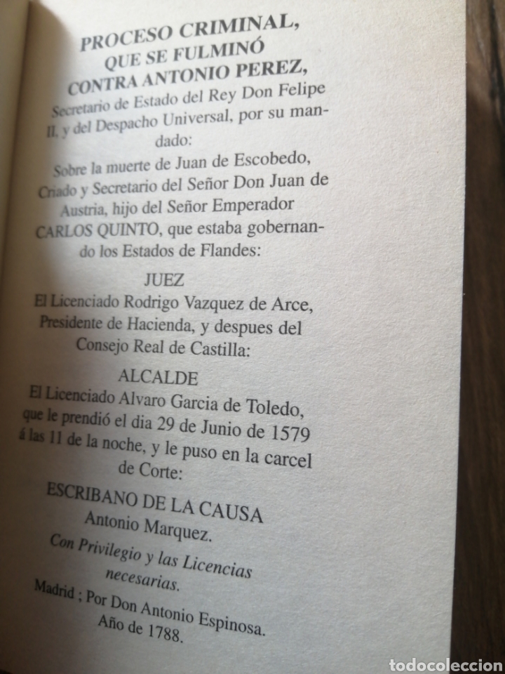 Libros de segunda mano: Proceso criminal contra Antonio P&eacute;rez - Foto 2