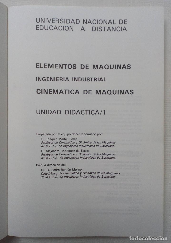 Libros de segunda mano: ELEMENTOS DE M&Aacute;QUINAS. U.N.E.D. - Foto 2