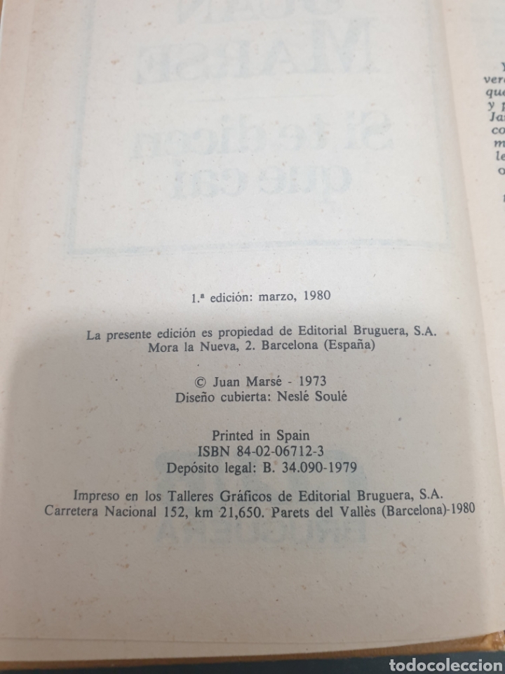 Libros de segunda mano: Si te dicen que ca&iacute;, 1980, Juan marse - Foto 6