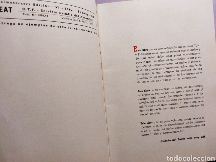 Libros de segunda mano: Librito consejos a los Usuarios de Seat 1962 - Foto 4