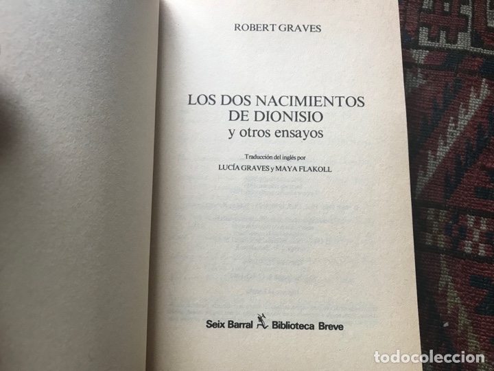 Libros de segunda mano: Los dos nacimientos de Dionisio. Robert Graves - Foto 5