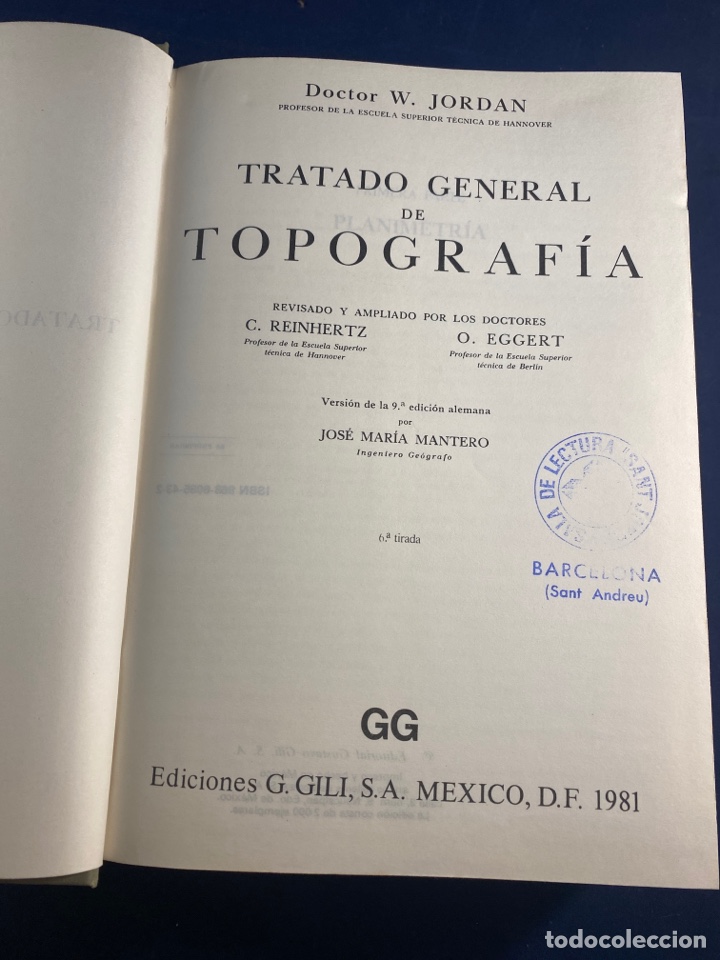 Libros de segunda mano: Tratado general de topograf&iacute;a W. JORDAN - Foto 2