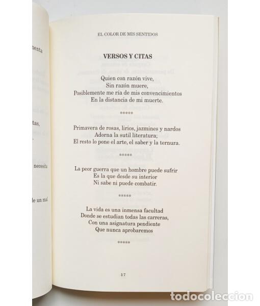 Libros de segunda mano: EL COLOR DE MIS SENTIDOS. JIM&Eacute;NEZ SU&Aacute;REZ, Jes&uacute;s. Aljaima. 2000. - Foto 3
