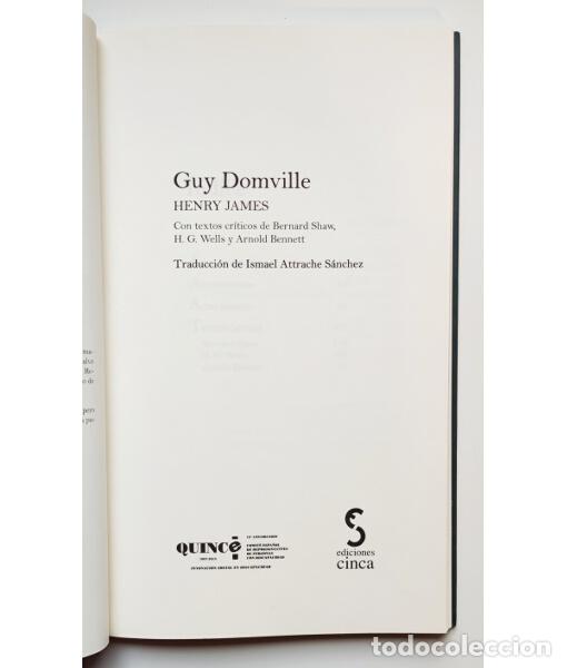 Libros de segunda mano: GUY DOMVILLE. JAMES, Henry. Cinca. 2014. - Foto 2