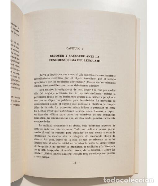 Libros de segunda mano: G. A. B&Eacute;CQUER ANTECESOR DE SAUSSURE Y DE LOS ESTRUCTURALISMO. MORATIEL VILLA, Sergio. . 1979. - Foto 3