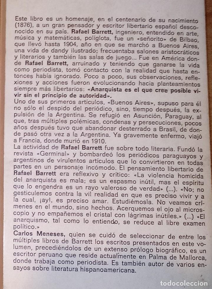 Libros de segunda mano: RAFAEL BARRETT - MIRANDO VIVIR - TUSQUETS, 1976 - Foto 2